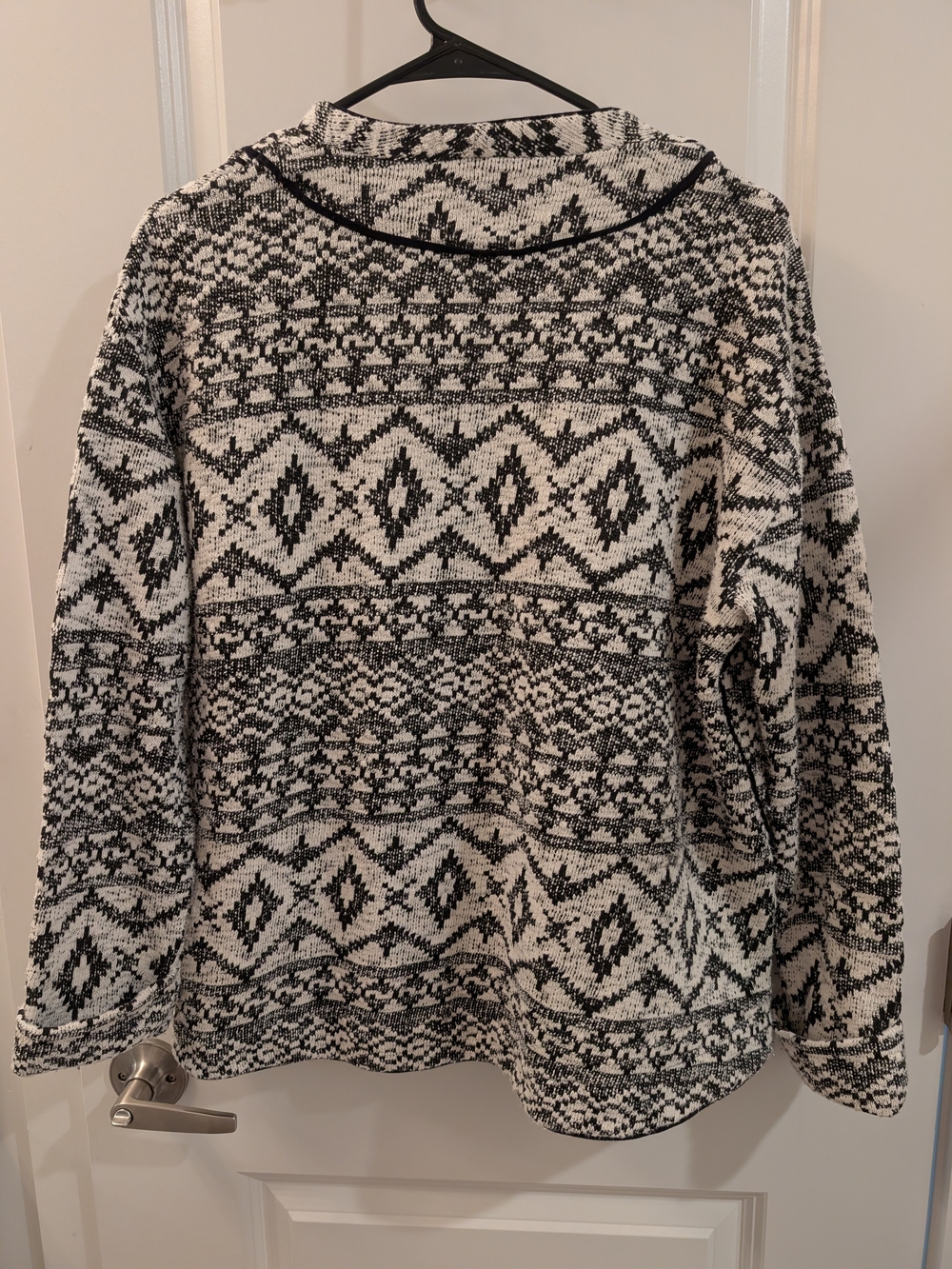 Open Front Geometric Pattern Cardigan - Picture 2 of 7